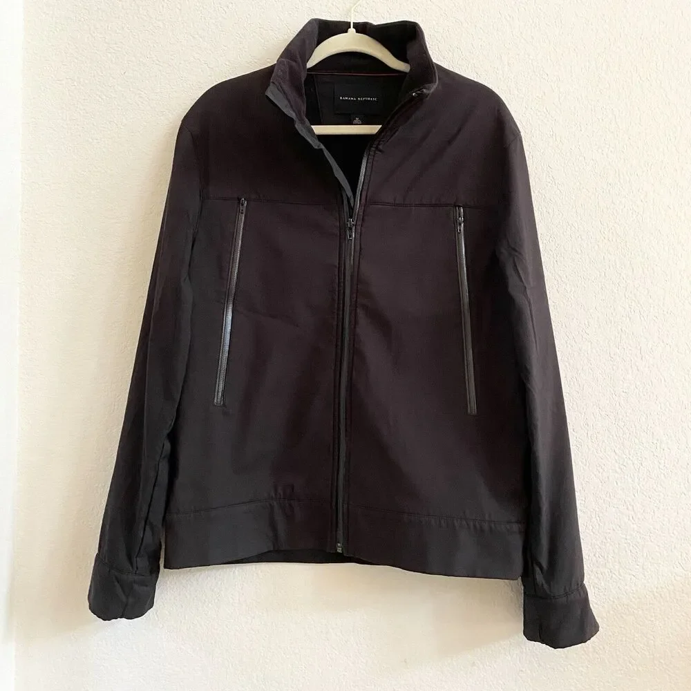 Banana Republic‎ Men's Long Sleeve Black Full Zip Fleece Lined Jacket Size M